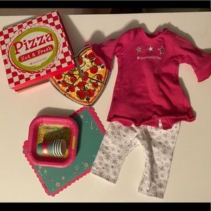 American Girl Doll Pizza and Pj Set
